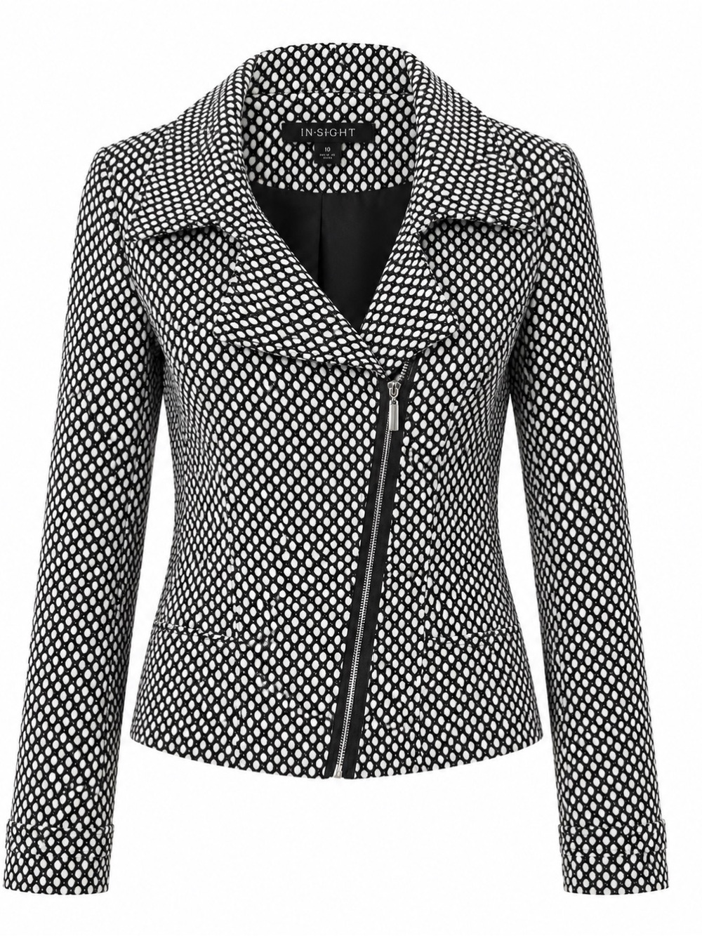 Insight Black & White Dot Moto Jacket, 10
